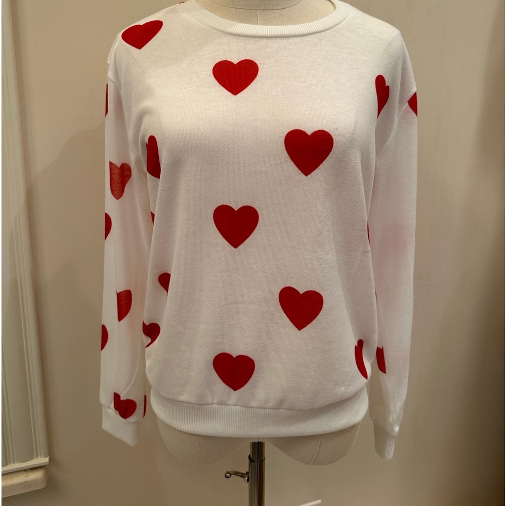 Jordann red hearts pullover sweater